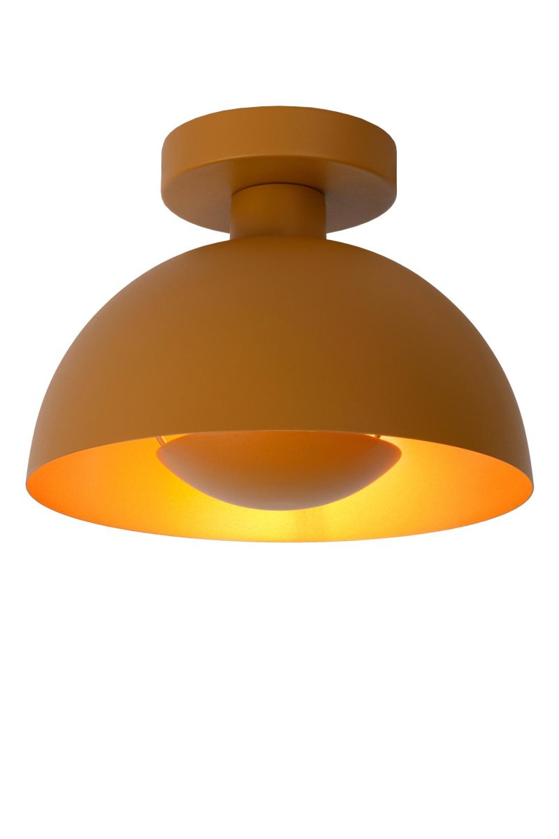 LUCIDE SIEMON - Deckenleuchte - Ø 25 cm - 1xE27 - Ocker Gelb