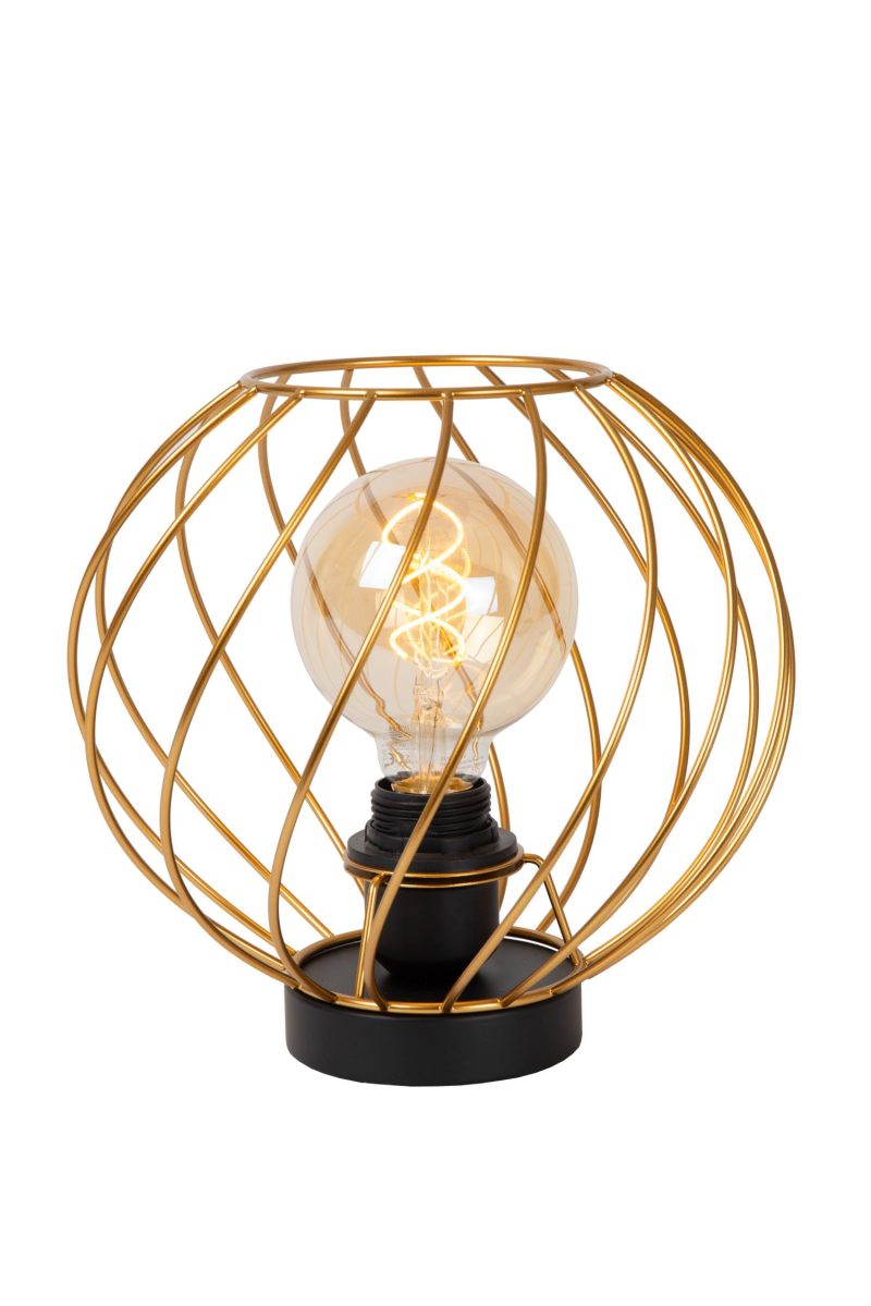 LUCIDE DANZA - Lampe de Table - Ø 25 cm - 1xE27 - Or Mat / Laiton