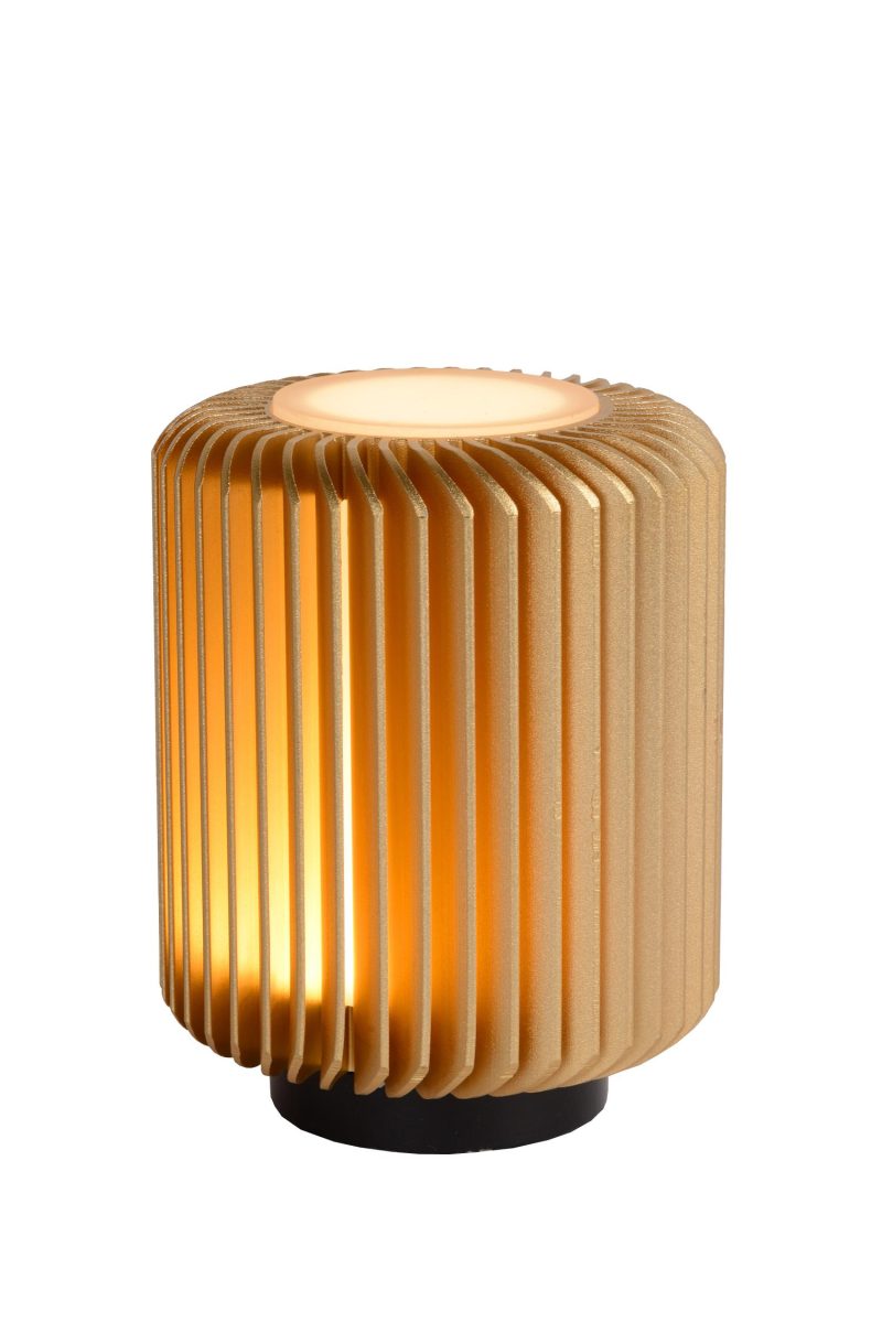 LUCIDE TURBIN - Lampe de Table - Ø 10,6 cm - LED - 1x5W 3000K - Or Mat / Laiton
