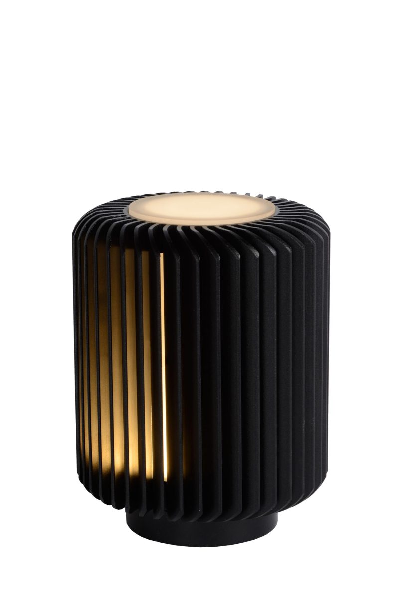 LUCIDE TURBIN - Lampe de Table - Ø 10,6 cm - LED - 1x5W 3000K - Noir