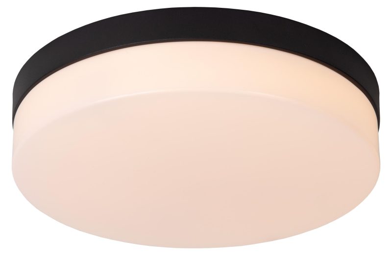 LUCIDE BISKIT - Bathroom Ceiling Light - Ø 28 cm - LED - 1x18W 2700K - IP44 - Black