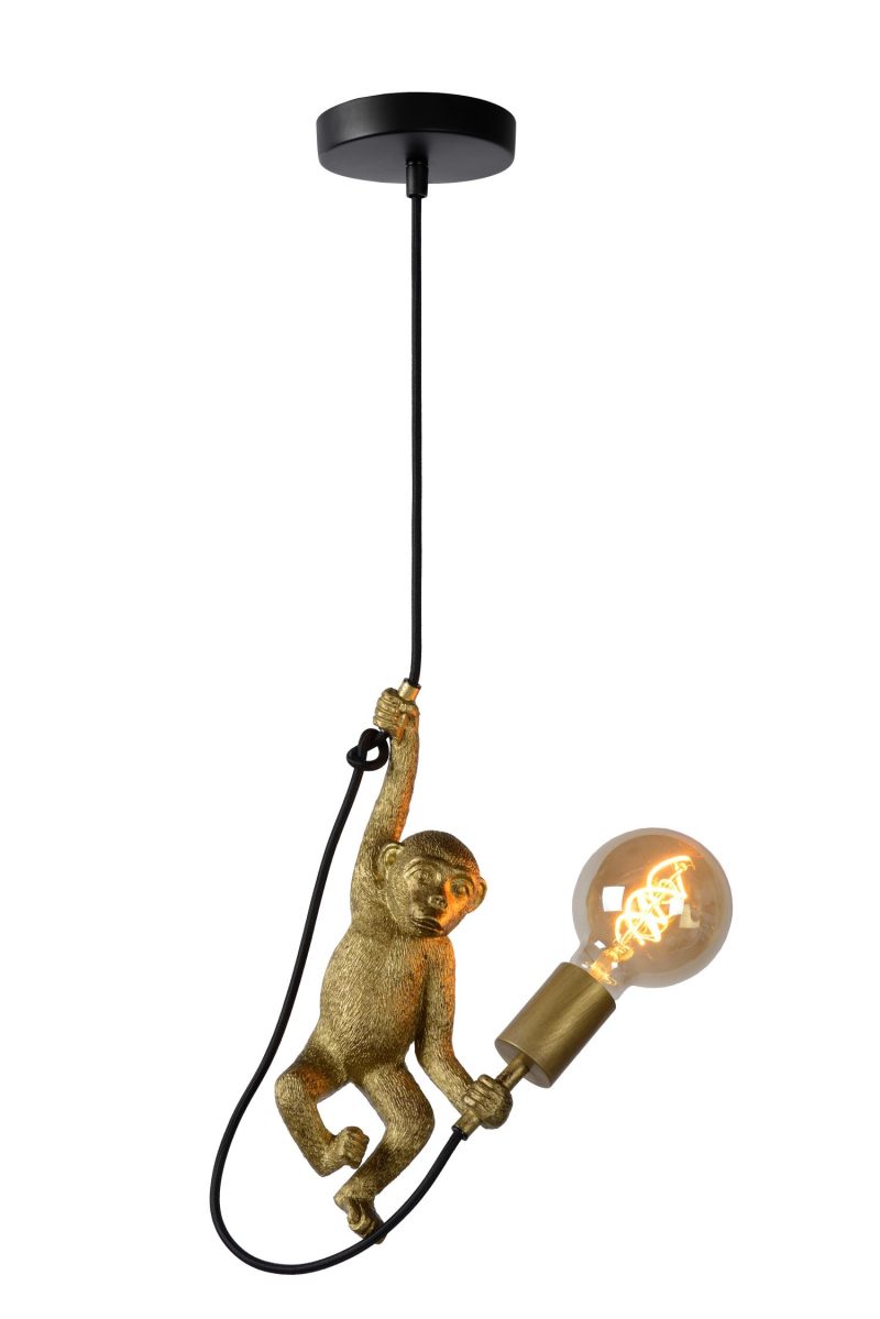 LUCIDE EXTRAVAGANZA CHIMP - Lampada a sospensione - Ø 17,6 cm - 1xE27 - Nera