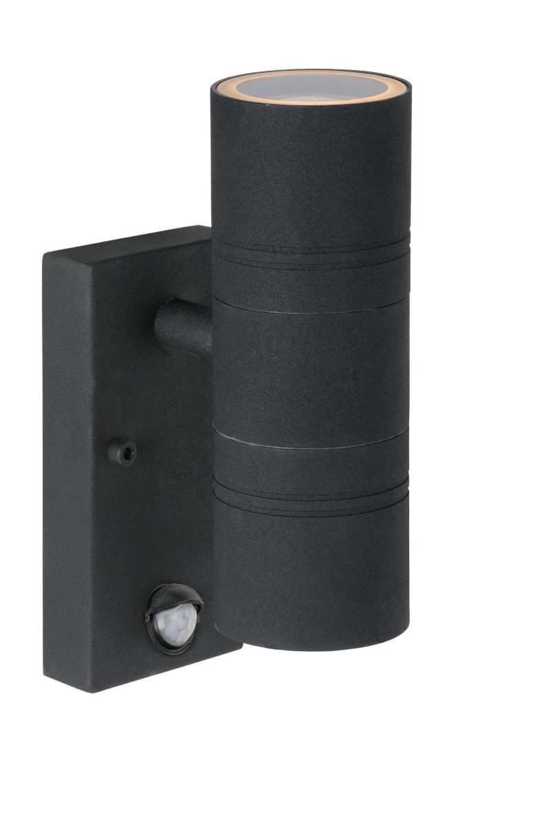 LUCIDE ARNE-LED IR - Außen Wandspot - Ø 6,3 cm - LED - GU10 - 2x5W 2700K - Schwarz