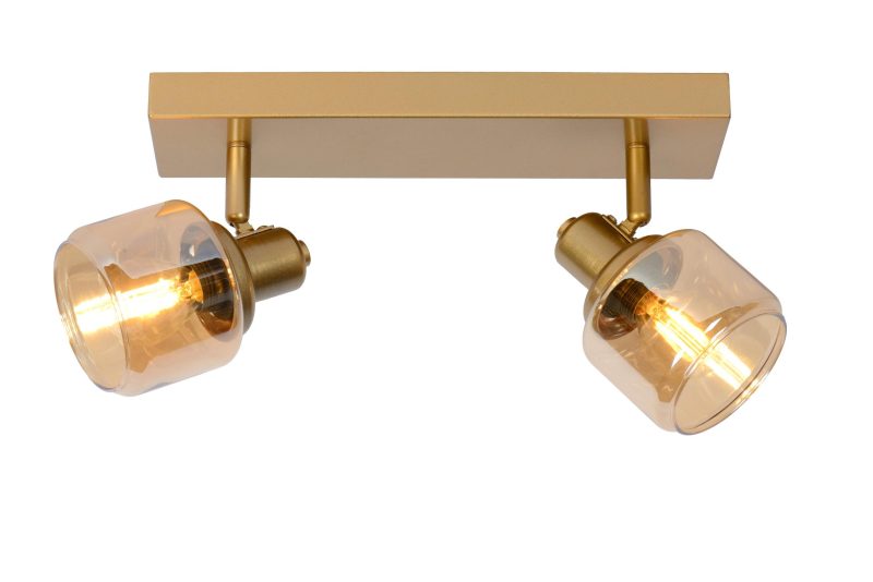 LUCIDE BJORN - Plafondspot - 2xE14 - Mat Goud / Messing