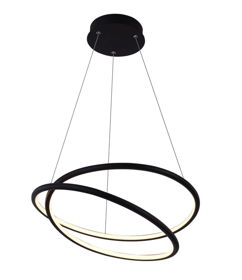 Fantasia Lampada a sospensione LED Boa nera, forma a spirale Ø52,5 cm, 47W dimmerabile