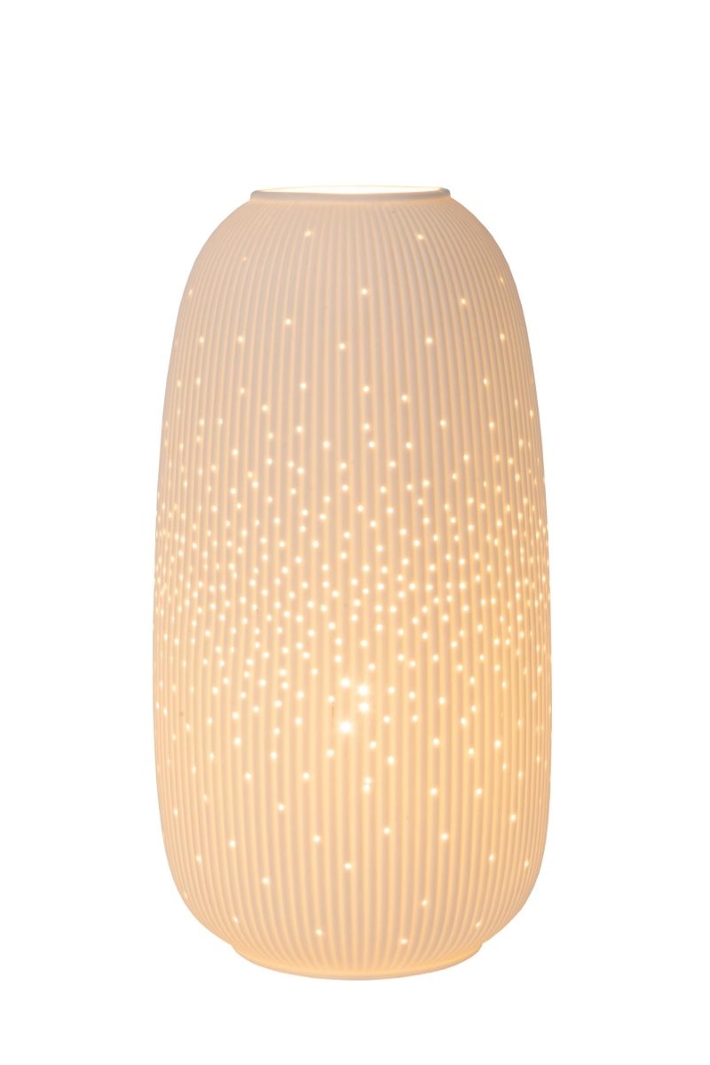 LUCIDE FLORES - Tafellamp - Ø 17,5 cm - 1xE14 - Wit