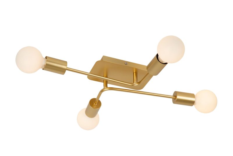 LUCIDE LESTER - Lampada da Soffitto - 4xE27 - Oro Opaco / Ottone