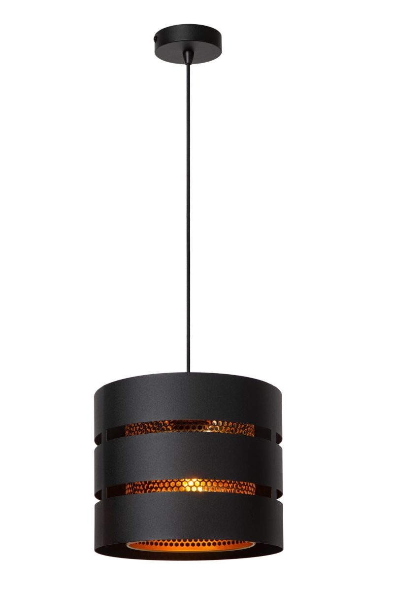 LUCIDE ROSAS - Lampada a Sospensione - Ø 26 cm - 1xE27 - Nera