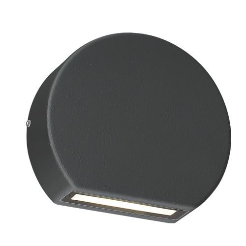 Indigo Außenwandleuchte LED Anthrazit Oval Down 100mm 3W