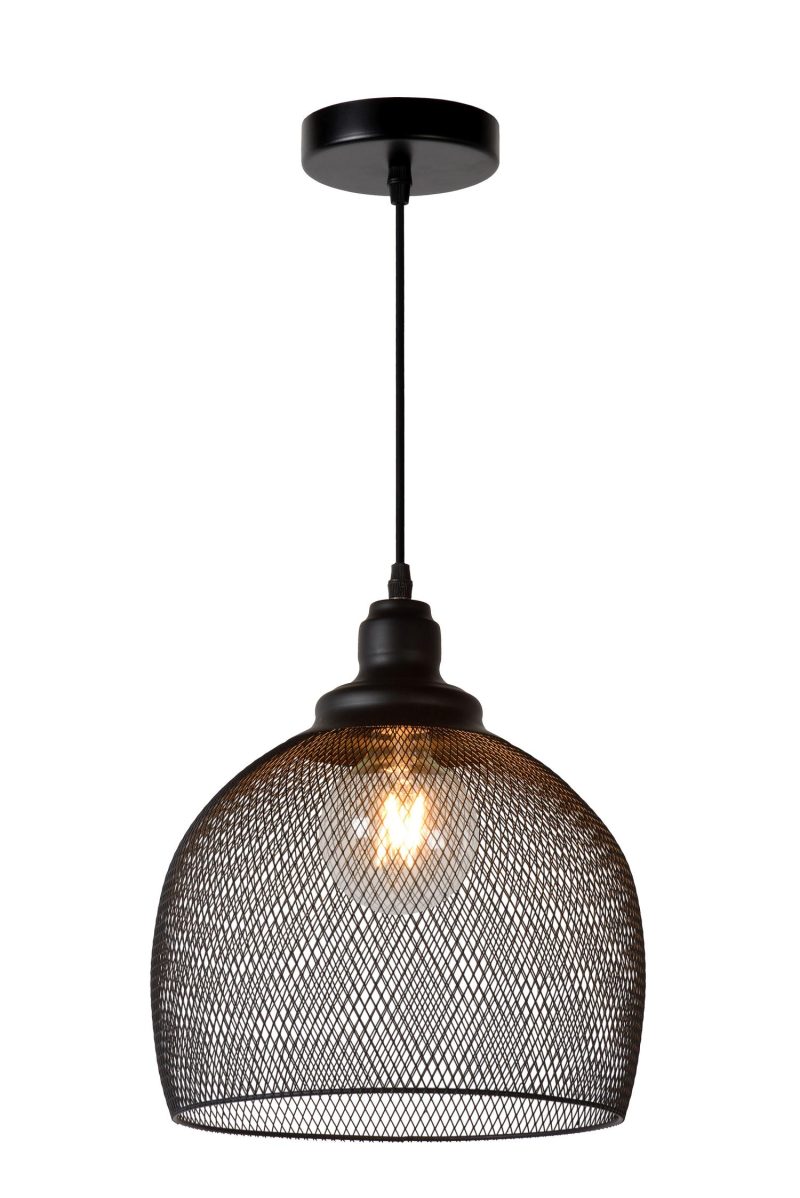 LUCIDE MESH - Pendelleuchte - Ø 28 cm - 1xE27 - Schwarz