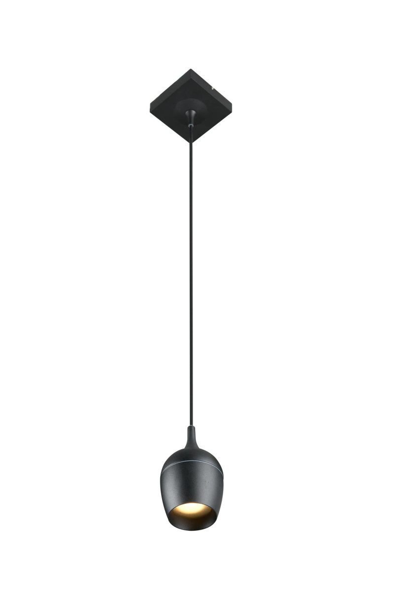 LUCIDE PRESTON - Badezimmer Pendelleuchte - Ø 10 cm - 1xGU10 - IP44 - Schwarz