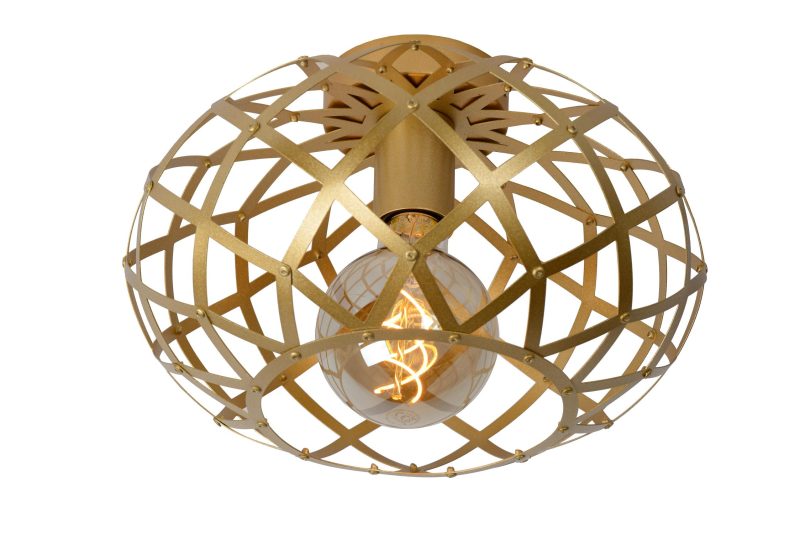 LUCIDE WOLFRAM - Ceiling Light - Ø 30 cm - 1xE27 - Matte Gold / Brass