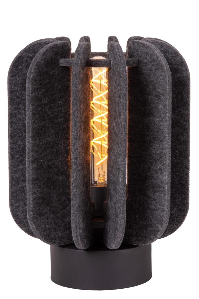 LUCIDE RAFAL - Lampe de Table - Ø 23 cm - 1xE27 - Gris