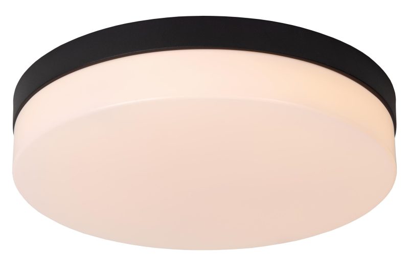 LUCIDE BISKIT - Bathroom Ceiling Light - Ø 34.5 cm - LED - 1x24W 2700K - IP44 - Black