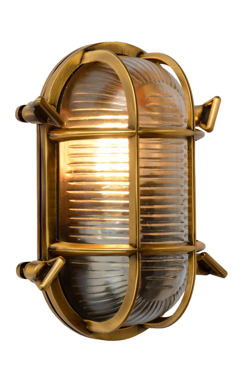 LUCIDE DUDLEY - Applique da Esterno - 1xE27 - IP65 - Oro Opaco / Ottone