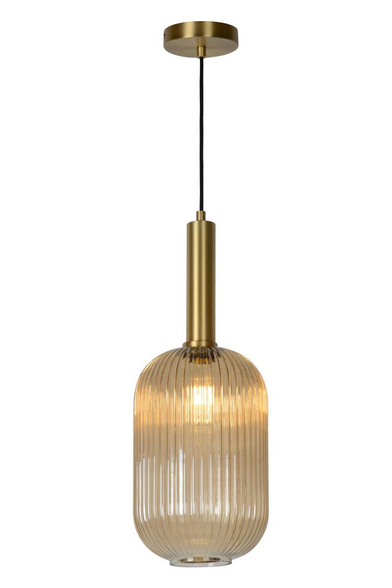 LUCIDE MALOTO - Lampada a Sospensione - Ø 20 cm - 1xE27 - Ambra