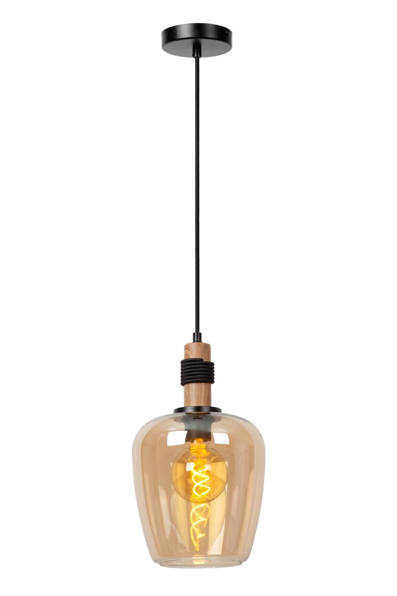 LUCIDE ILONA - Hanglamp - Ø 22 cm - 1xE27 - Amber