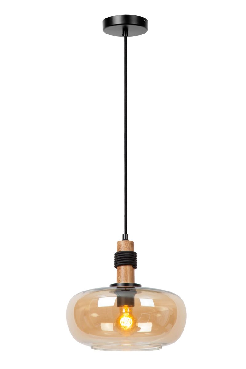 LUCIDE ILONA - Lampada a Sospensione - Ø 30 cm - 1xE27 - Ambra