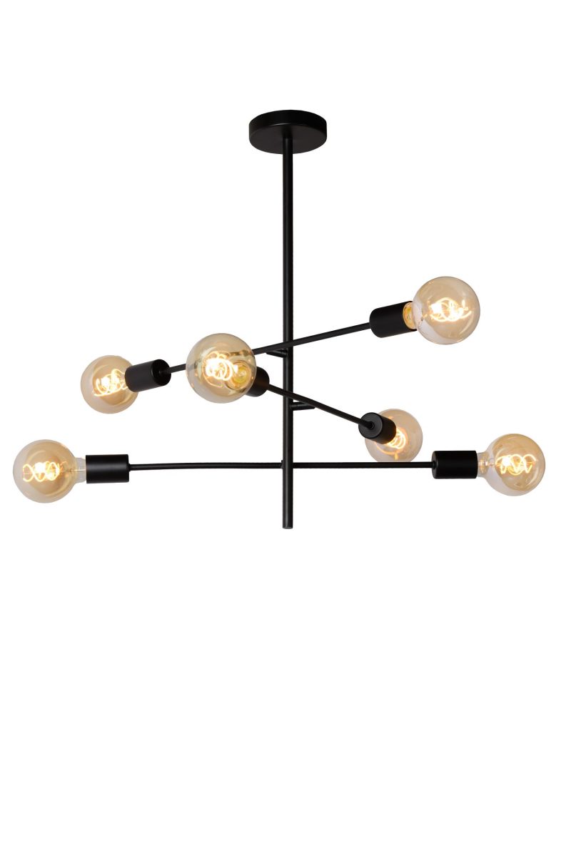LUCIDE LESTER - Plafoniera - 6xE27 - Nera