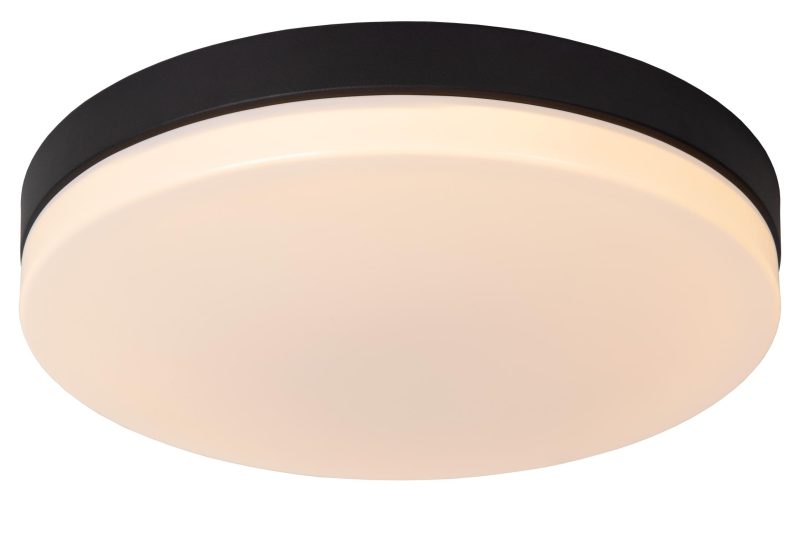 LUCIDE BISKIT - Deckenleuchte Badezimmer - Ø 40 cm - LED - 1x36W 2700K - IP44 - Schwarz