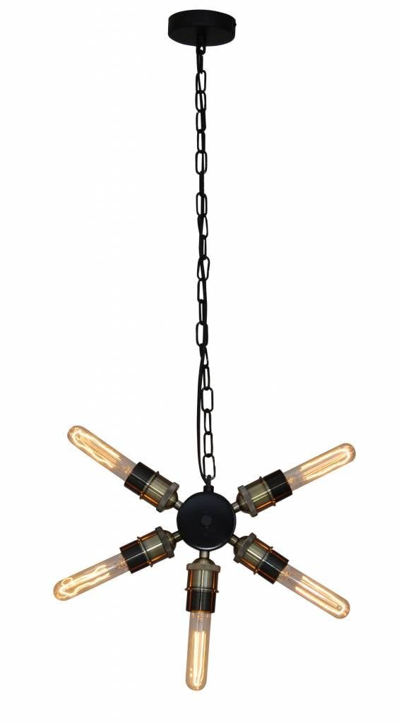 Homelighting Helix lampada a sospensione stella vintage 5x E27 nero metallo