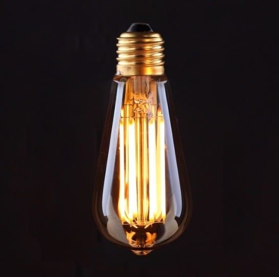 ST64 long filament LED bulb 6W E27 warm white 2700K