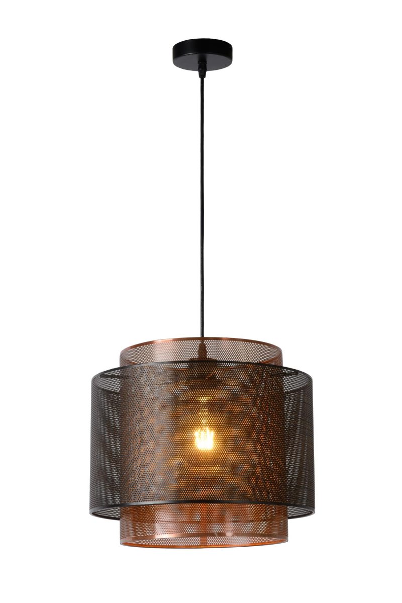 LUCIDE ORRIN - Pendelleuchte - Ø 34 cm - 1xE27 - Schwarz