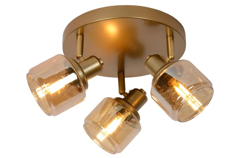 LUCIDE BJORN - Deckenleuchte - Ø 38 cm - 3xE14 - Matt Gold / Messing