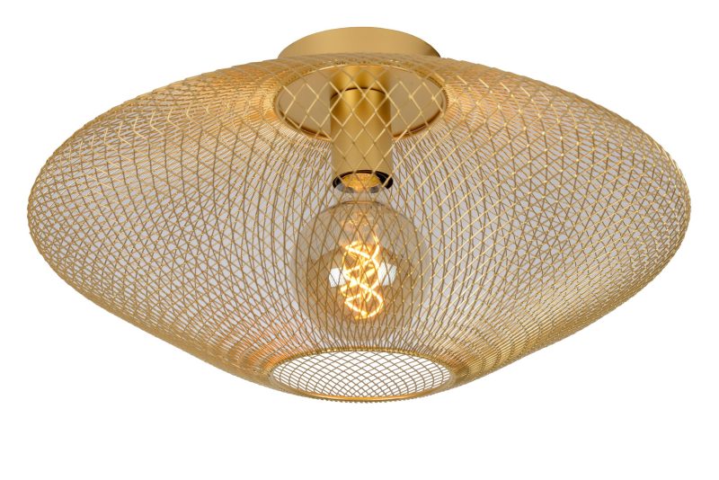 LUCIDE MESH - Ceiling Light - Ø 45 cm - 1xE27 - Matte Gold / Brass