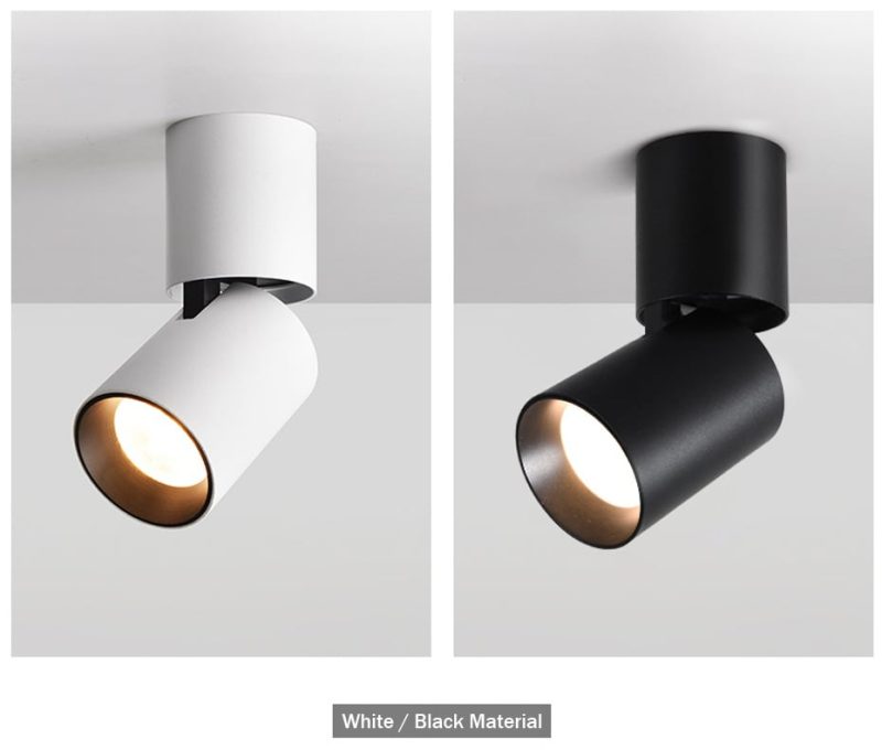 Spot cylindrique LED 7W dimmable blanc, orientable