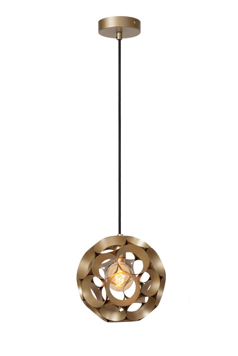 LUCIDE HANNELORE - Lampada a Sospensione - Ø 30 cm - 1xE27 - Oro Opaco / Ottone