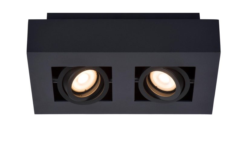 LUCIDE XIRAX - Faretto da Soffitto - LED Dim to Warm - GU10 - 2x5W 2200K/3000K - Nero