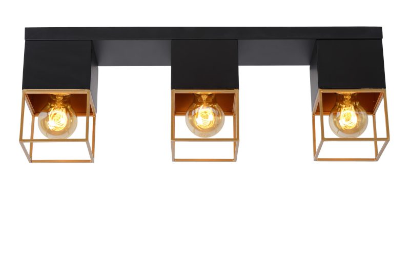 LUCIDE RIXT - Ceiling Light - 3xE27 - Black