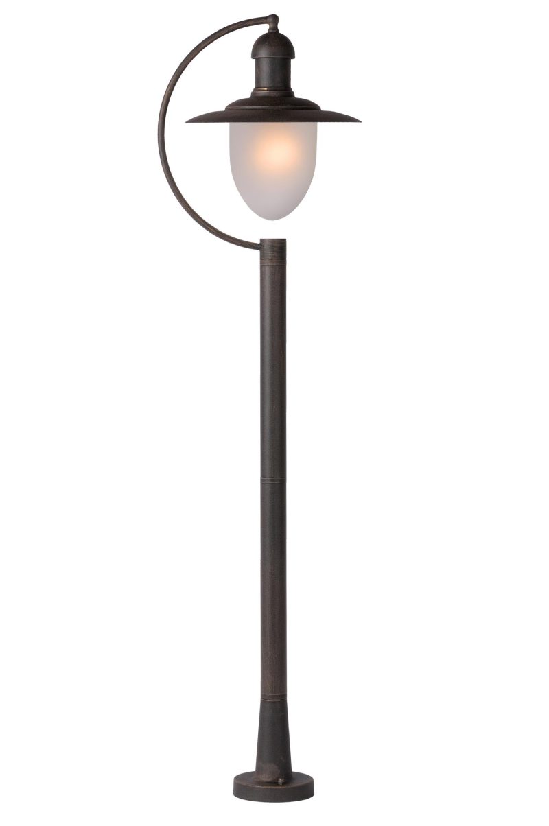 LUCIDE ARUBA - Poste de Linterna Exterior - 1xE27 - Marrón Oxidado