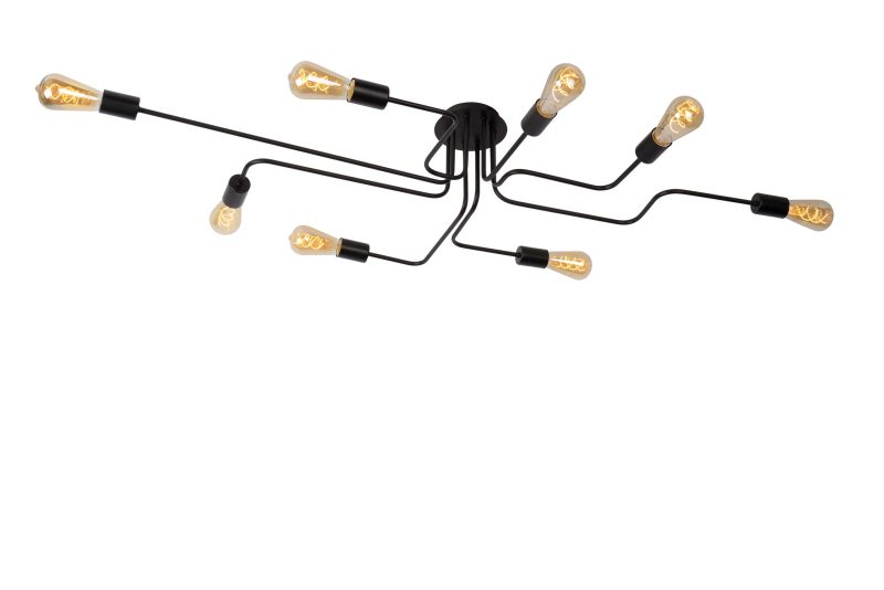 LUCIDE LESTER - Plafoniera - 8xE27 - Nera