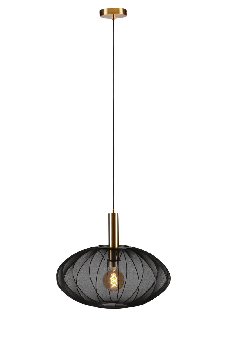 LUCIDE CORINA - Lampada a Sospensione - Ø 50 cm - 1xE27 - Nera