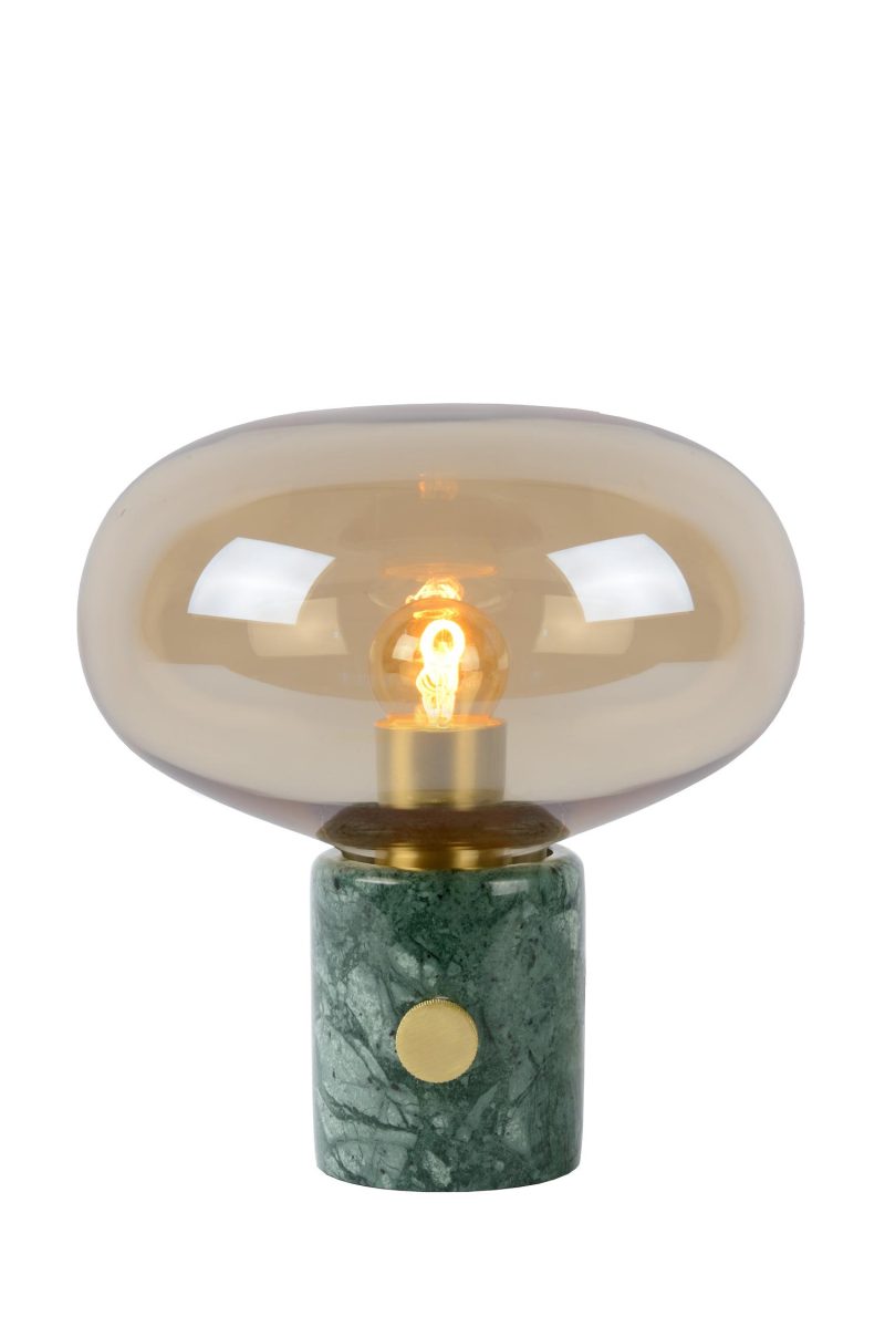 LUCIDE CHARLIZE - Lámpara de Mesa - Ø 23 cm - 1xE27 - Ámbar