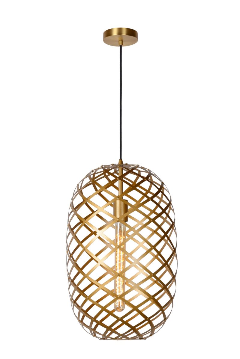 LUCIDE WOLFRAM - Lampada a Sospensione - Ø 32 cm - 1xE27 - Oro Opaco / Ottone