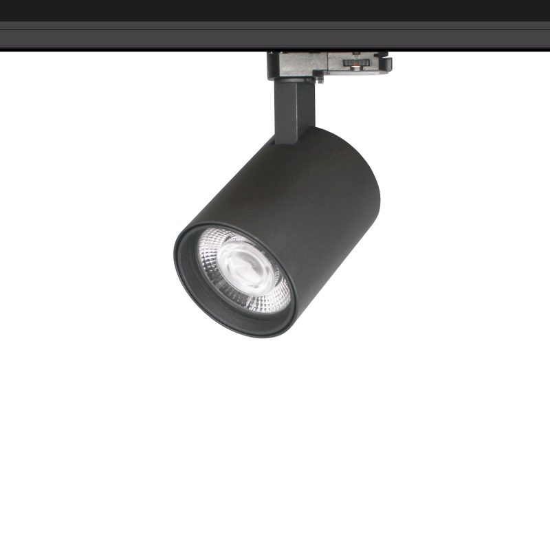 Faretto per binario LED 30W dimmerabile orientabile bianco 3200 lumen Ø95mm