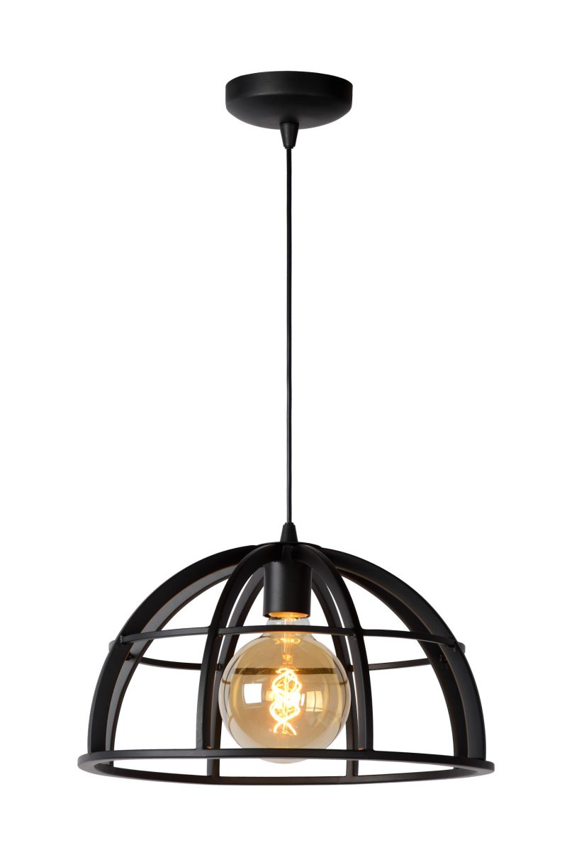 LUCIDE DIKRA - Lampada a Sospensione - Ø 40 cm - 1xE27 - Nera