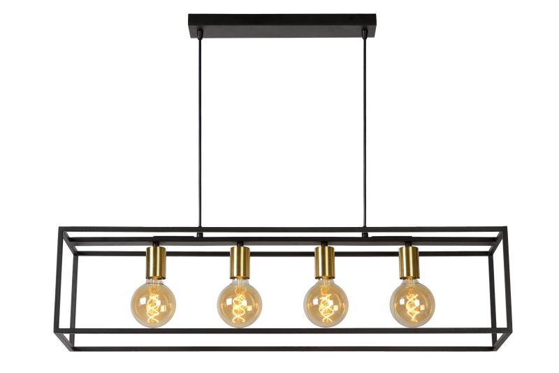 LUCIDE RUBEN - Lampada a Sospensione - 4xE27 - Nera