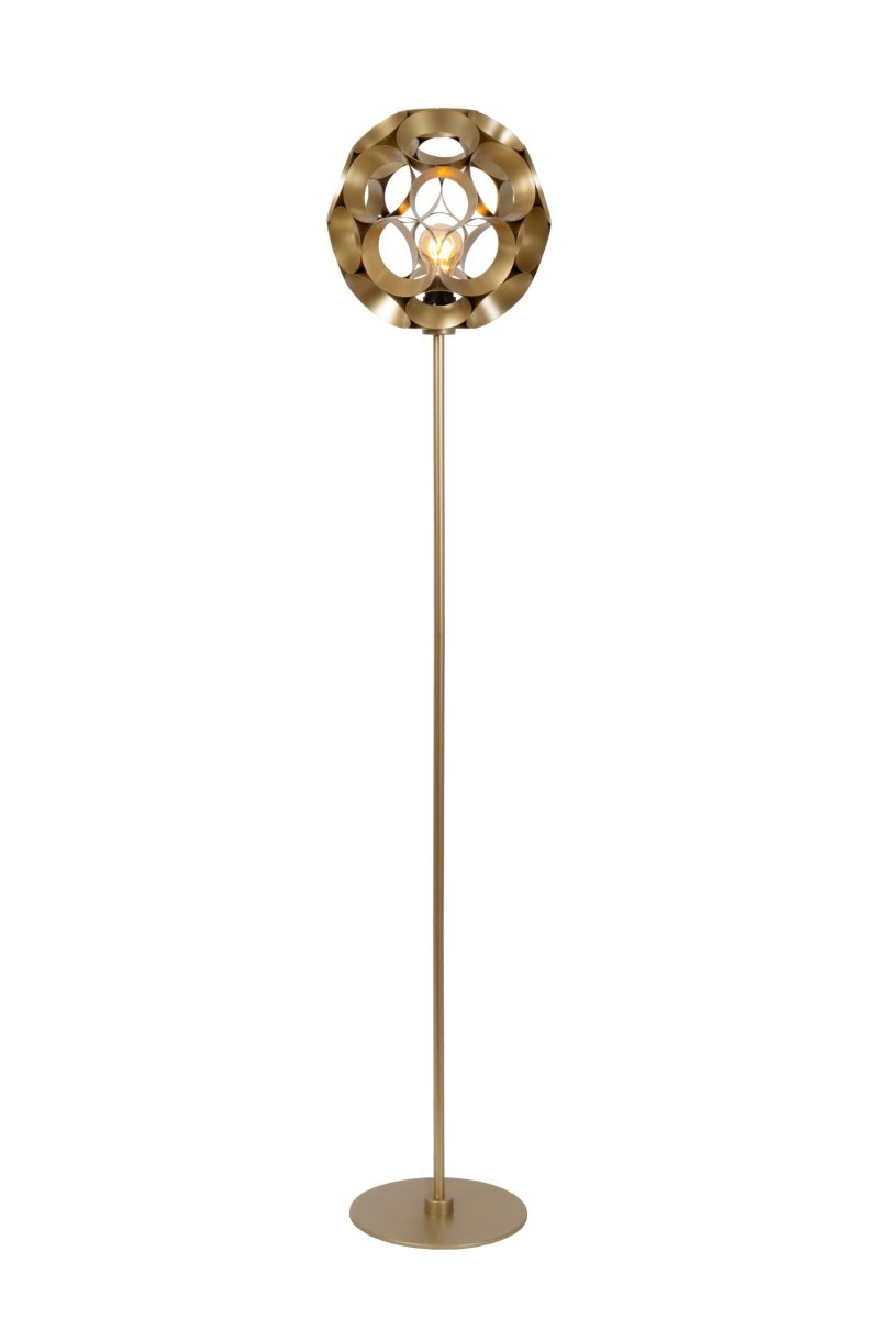 LUCIDE HANNELORE - Lampada da Terra - Ø 40 cm - 1xE27 - Oro Opaco / Ottone