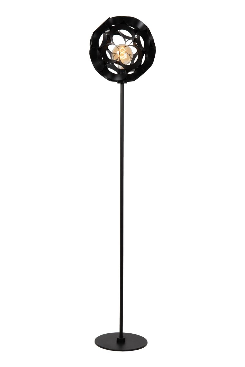 LUCIDE HANNELORE - Lampada da terra - Ø 40 cm - 1xE27 - Nera