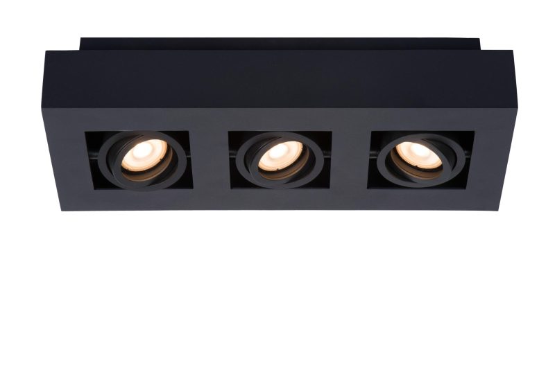 LUCIDE XIRAX - Faretto da Soffitto - LED Dim to Warm - GU10 - 3x5W 2200K/3000K - Nero