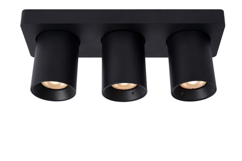 LUCIDE NIGEL - Faretto da Soffitto - LED Dim to Warm - GU10 - 3x5W 2200K/3000K - Nero