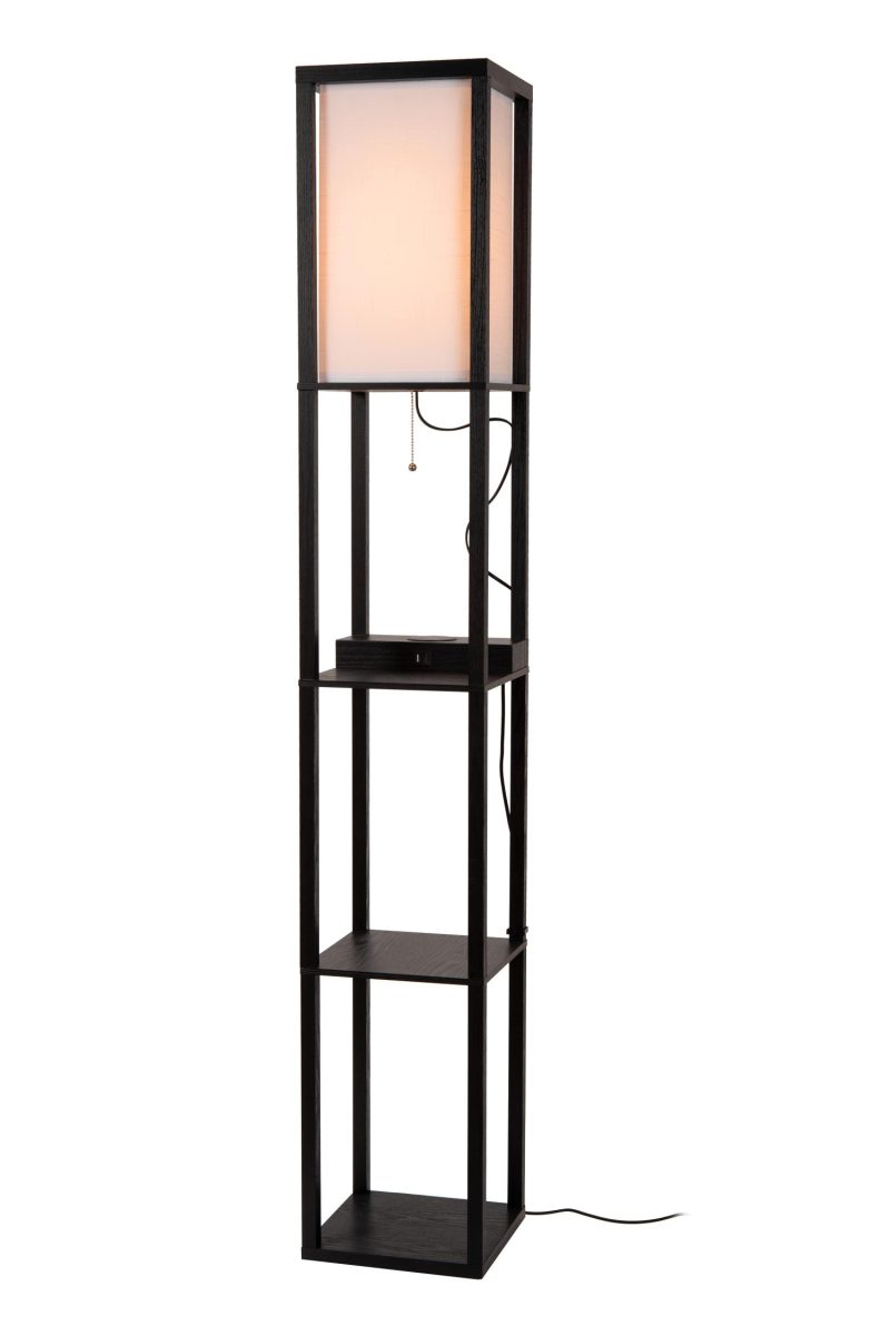 LUCIDE MENNO - Lampada da terra - 1xE27 - Con caricatore wireless - Nero