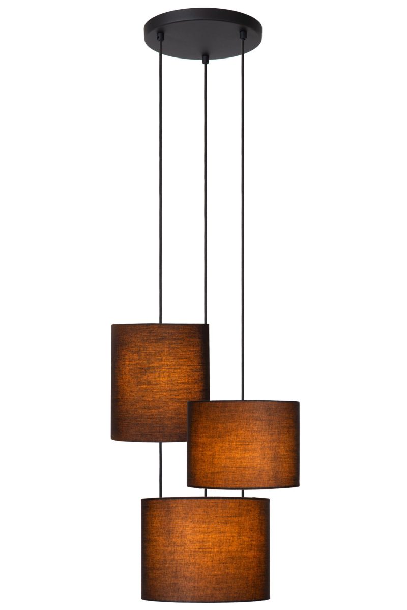 LUCIDE MAYA - Pendelleuchte - Ø 46 cm - 3xE27 - Schwarz