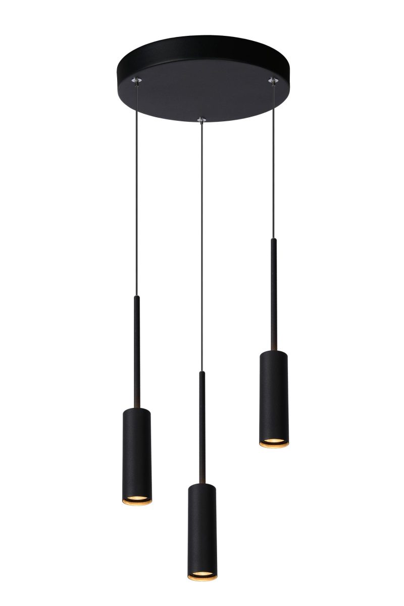 LUCIDE TUBULE - Lampada a Sospensione - Ø 26 cm - LED - 3x7W 2700K - Nera