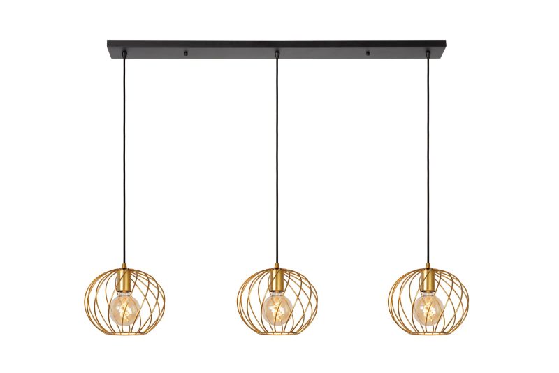 LUCIDE DANZA - Hanglamp - 3xE27 - Mat Goud / Messing