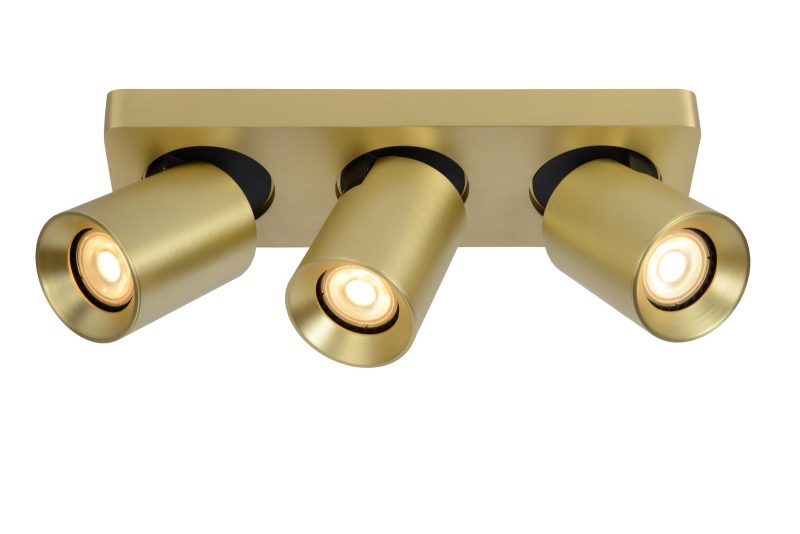 LUCIDE NIGEL - Faretto da Soffitto - LED Dim to Warm - GU10 - 3x5W 2200K/3000K - Oro Opaco / Ottone